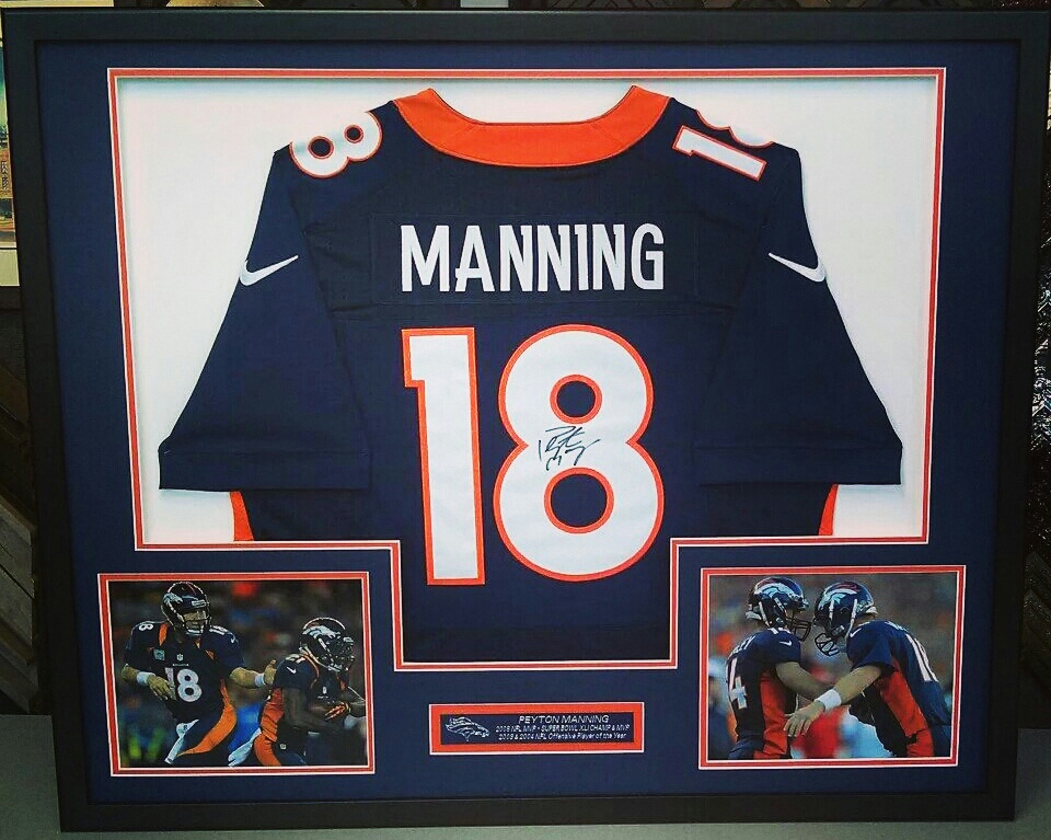Peyton Manning 35.5x43.5 Custom Framed Jersey Display