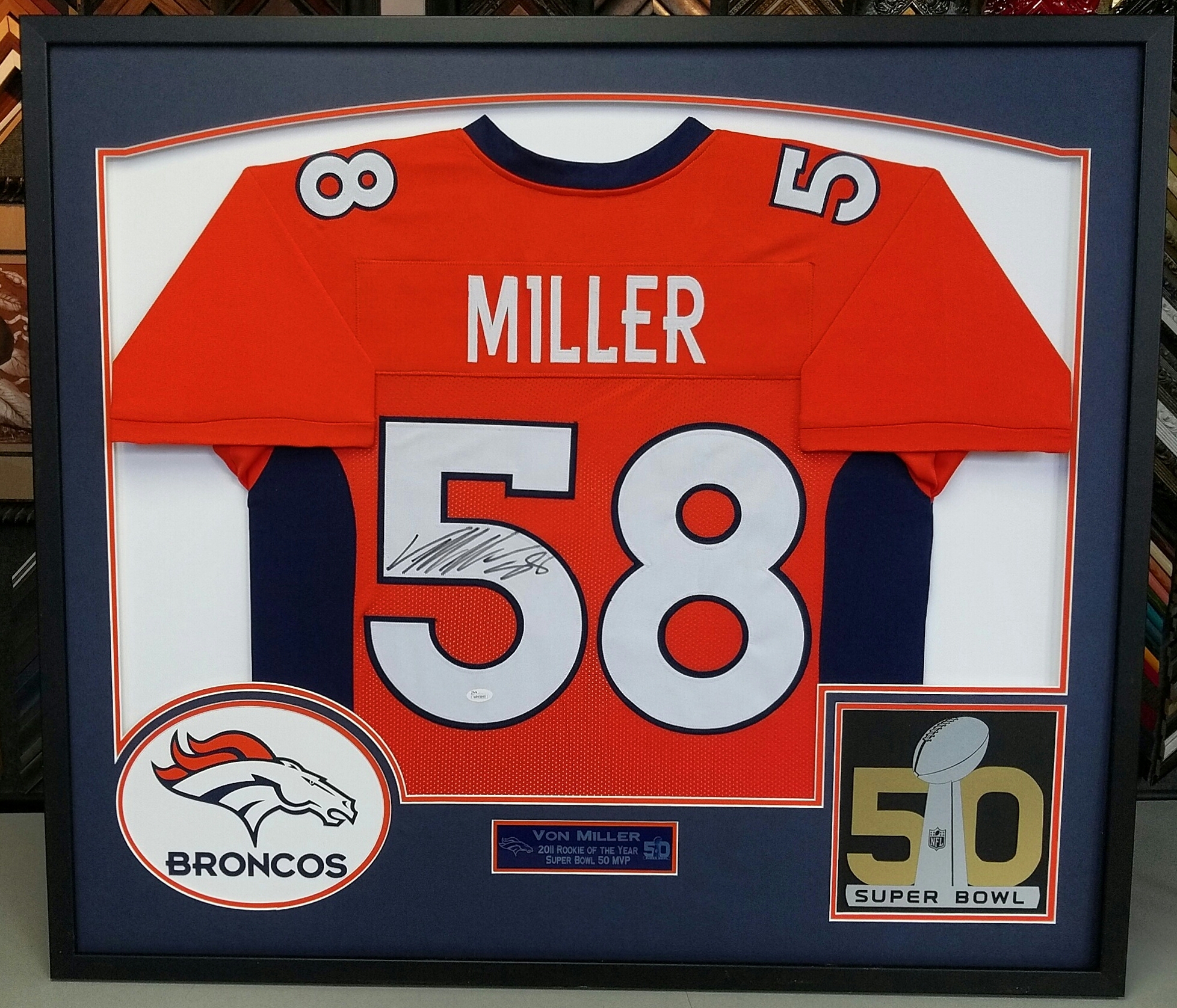 Denver Broncos Sports Jersey Framing