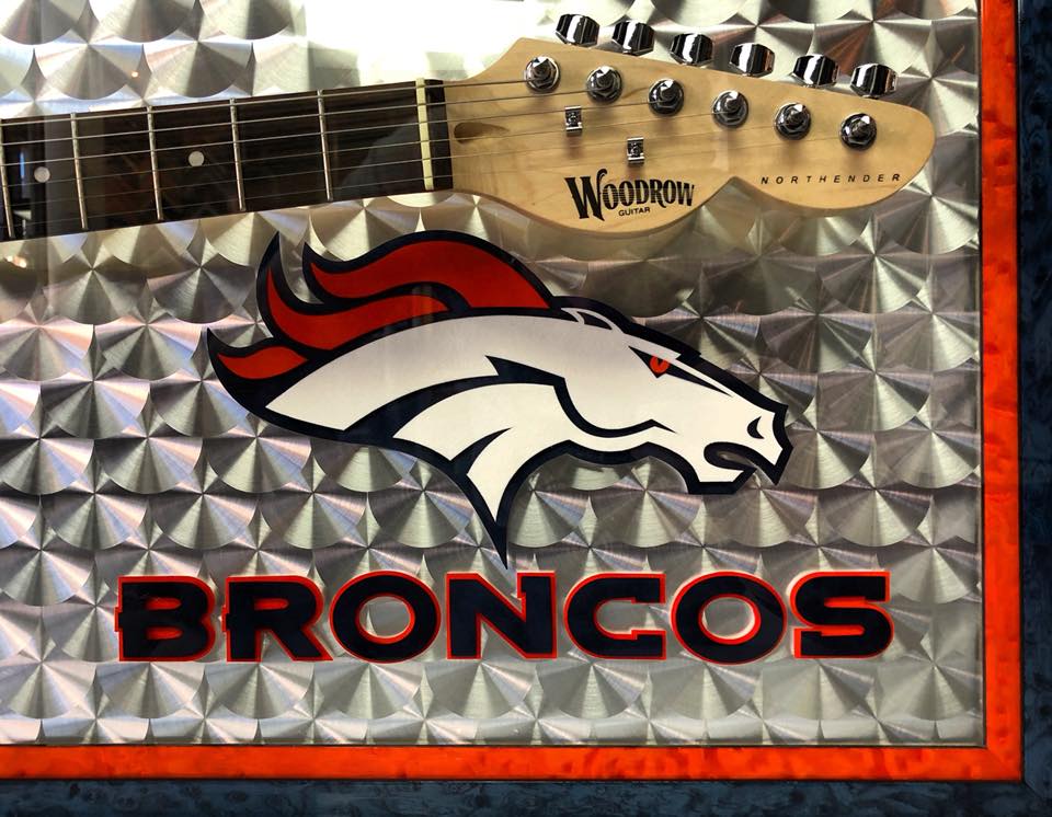 Denver Broncos Custom Framed Guitar 