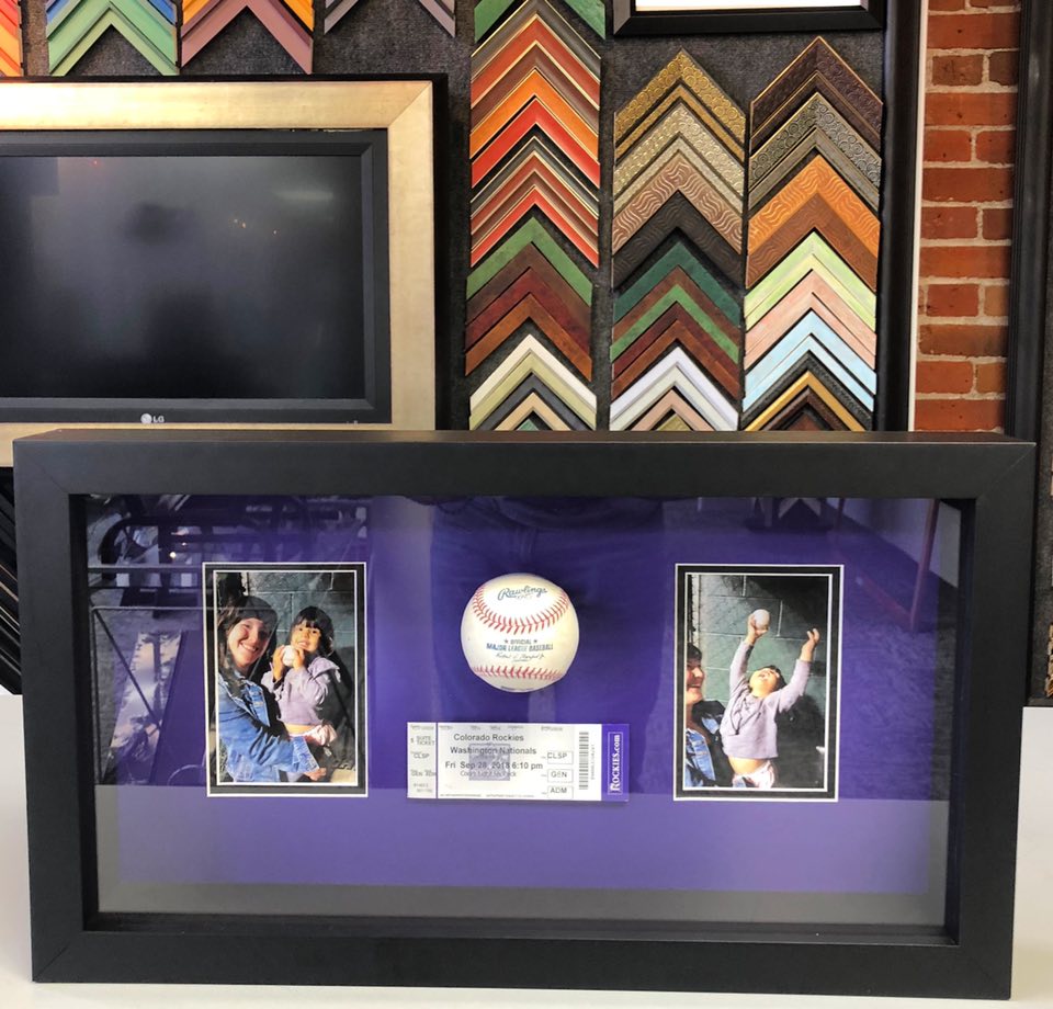 Custom Framed Baseball Denver 